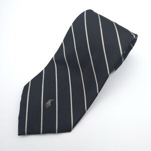 Polo Ralph Lauren 100% SILK USA Handmade Tie Black White Striped 56 inch VINTAGE
